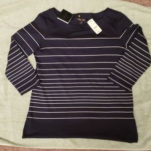 Brooks Brothers navy 3/4 sleeve shirt